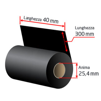 ribbon rb ck40tr040x300 in resina da 40 mm rotolo 300 metri nero